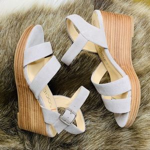 Gray Suede Sole Society Wedges